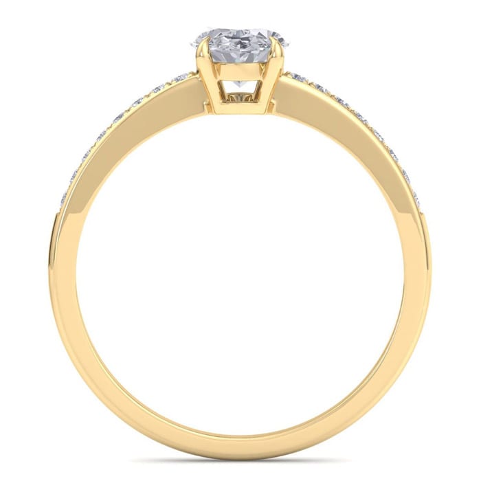 1 Carat Oval Shape Diamond Engagement Ring In 14K Yellow Gold