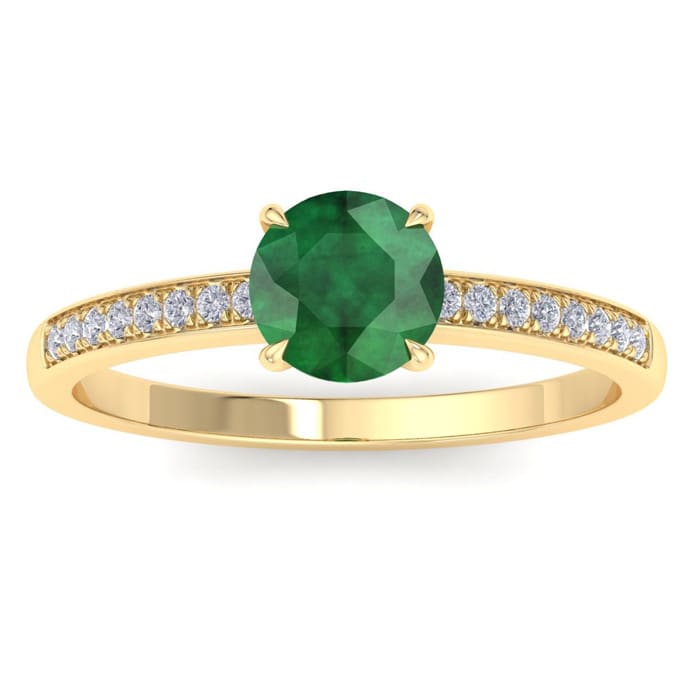 Emerald Ring: 1 1/4 Carat Emerald and Diamond Ring
