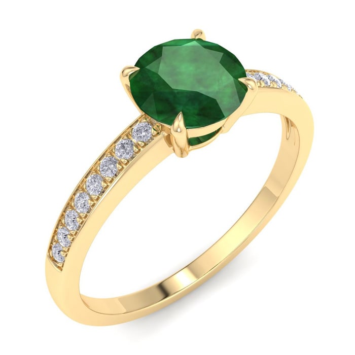 Emerald Ring: 1 1/4 Carat Emerald and Diamond Ring
