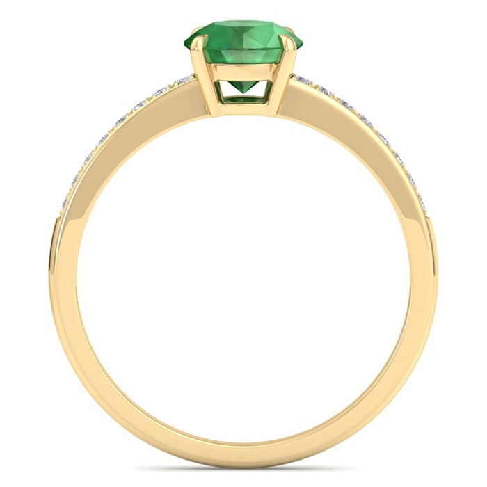 Emerald Ring: 1 1/4 Carat Emerald and Diamond Ring
