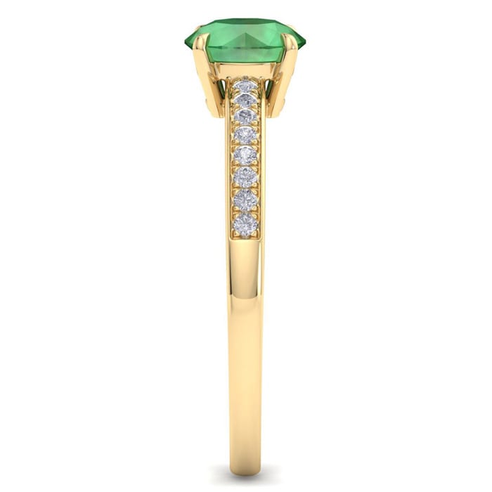 Emerald Ring: 1 1/4 Carat Emerald and Diamond Ring