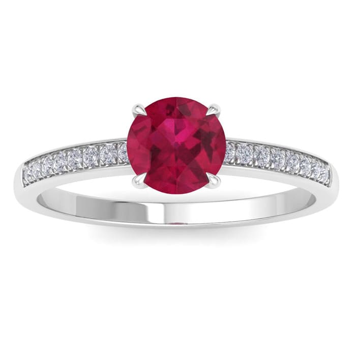 Ruby Ring July Birthstone 1 1 4 Carat Ruby and Diamond Ring