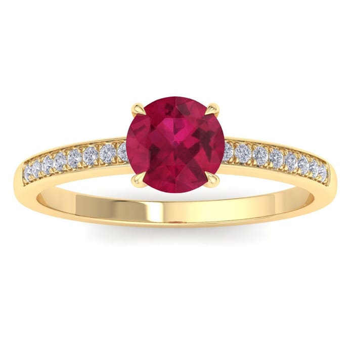 Ruby Ring: 1 1/4 Carat Ruby and Diamond Ring