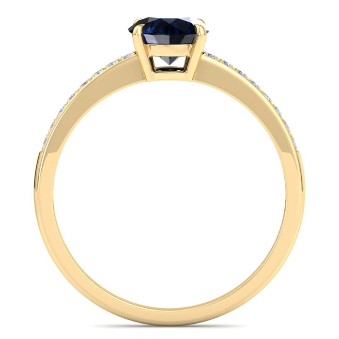 Sapphire Ring: 1 1/4 Carat Sapphire and Diamond Ring