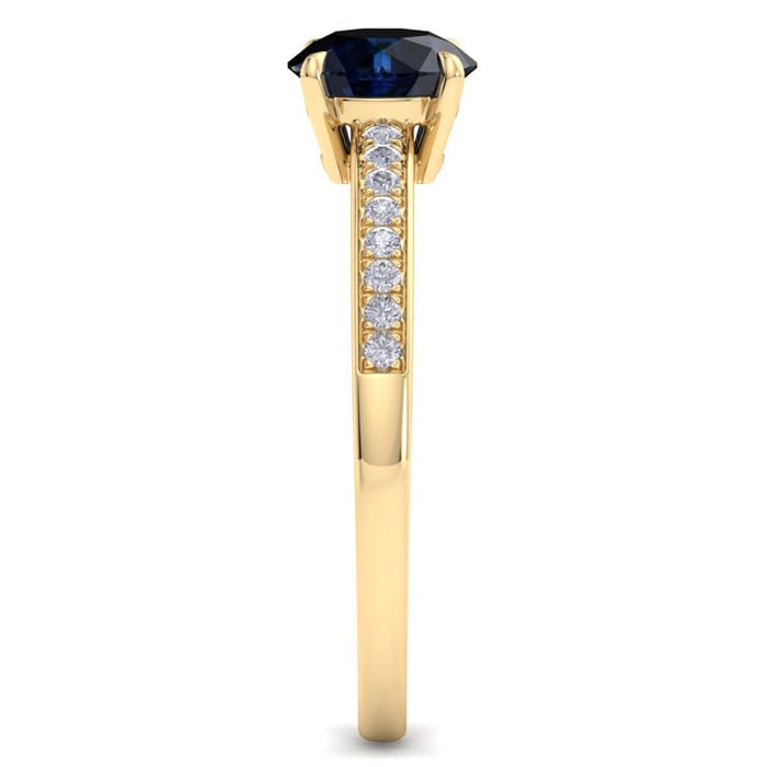 Sapphire Ring: 1 1/4 Carat Sapphire and Diamond Ring