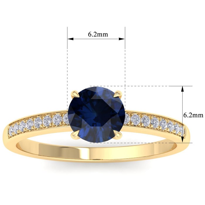 Sapphire Ring: 1 1/4 Carat Sapphire and Diamond Ring