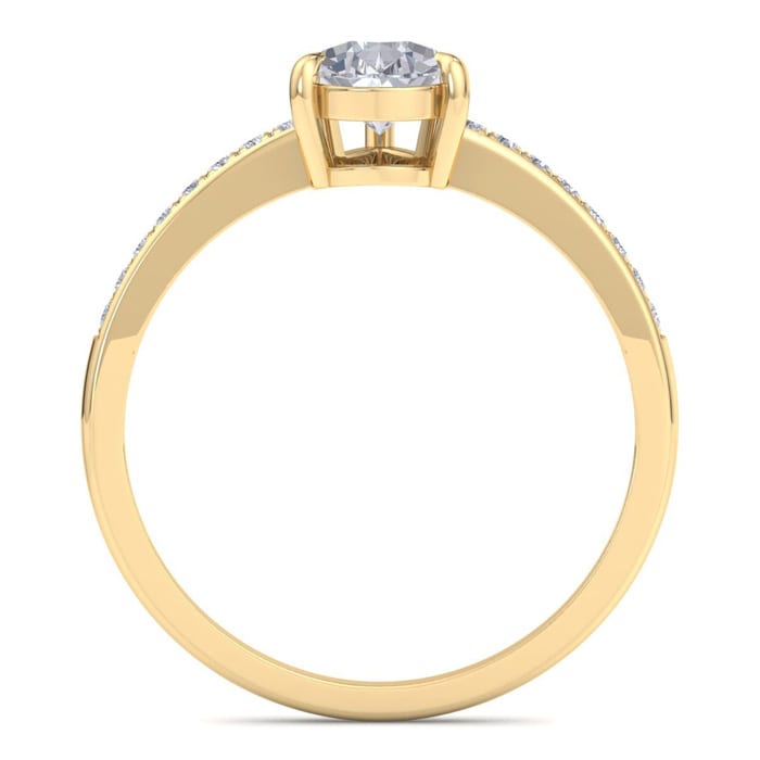 1 1/4 Carat Pear Shape Diamond Engagement Ring In 14K Yellow Gold