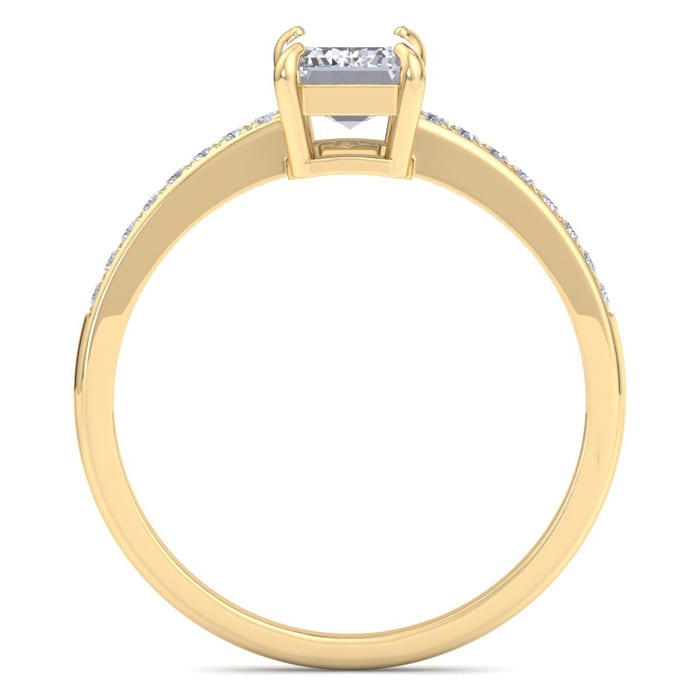 1 1/4 Carat Emerald Shape Diamond Engagement Ring In 14K Yellow Gold