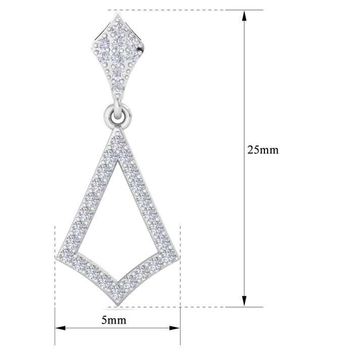 Diamond Drop Earrings: 1/2 Carat Diamond Chandelier Earrings In 14 Karat White Gold, 1 Inch