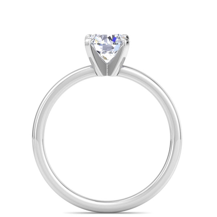 1 Carat Round Shape Lab Grown Diamond Ring In 14K White Gold, Solitaire