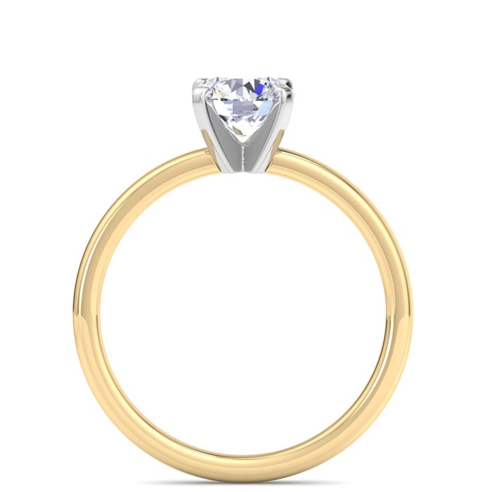 1 Carat Round Shape Lab Grown Diamond Ring In 14K Yellow Gold, Solitaire