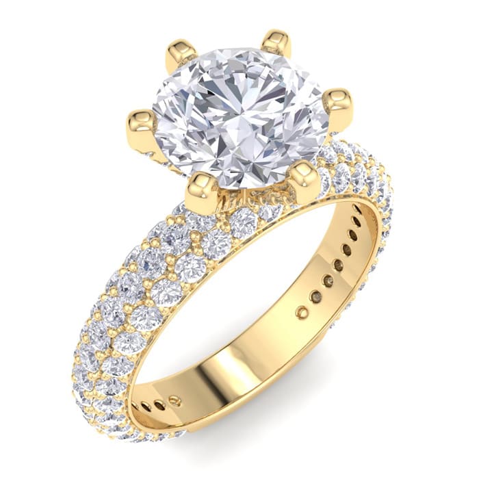 3 Carat Diamond Engagement Ring In 14K Yellow Gold
