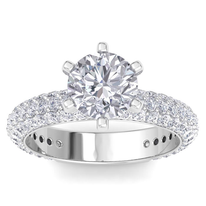 3 Carat Lab Grown Diamond Engagement Ring In 14K White Gold