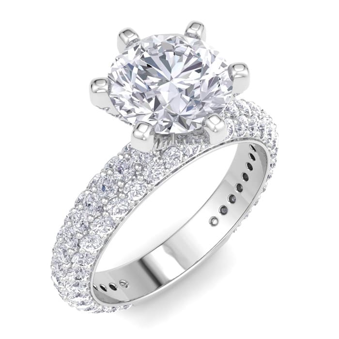 3 Carat Lab Grown Diamond Engagement Ring In 14K White Gold