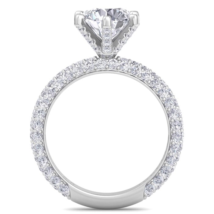 3 Carat Lab Grown Diamond Engagement Ring In 14K White Gold