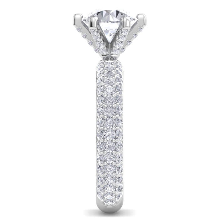 3 Carat Lab Grown Diamond Engagement Ring In 14K White Gold