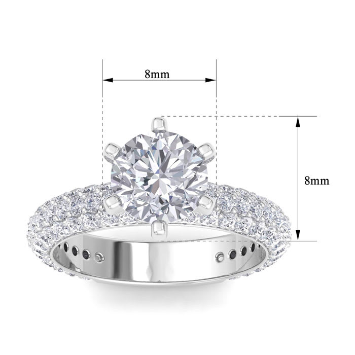 3 Carat Lab Grown Diamond Engagement Ring In 14K White Gold