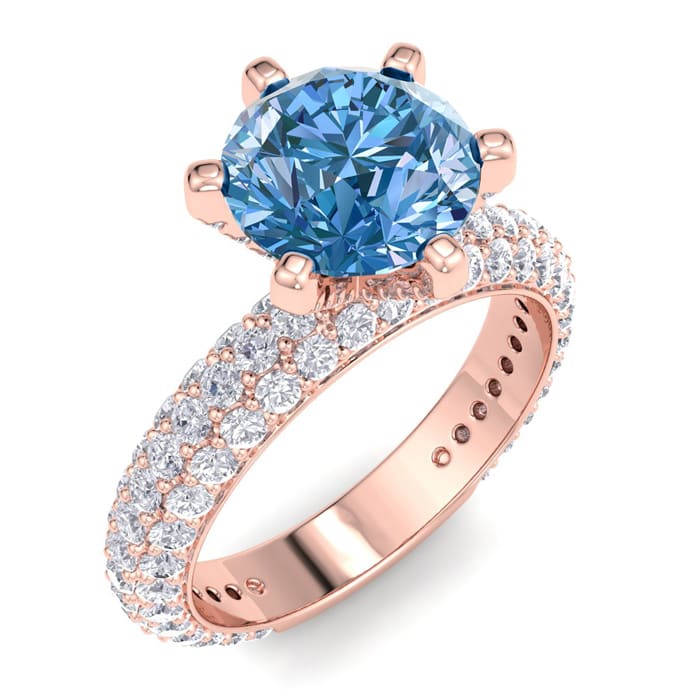 Blue Diamond Rings 3 Carat Blue Diamond Ring