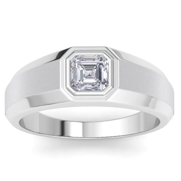 Asscher cut mens ring sales
