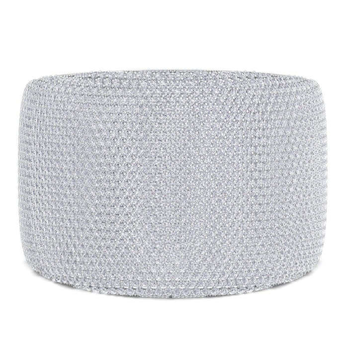52 Carat Diamond Bangle Bracelet In 14K White Gold, 2 Inches Wide