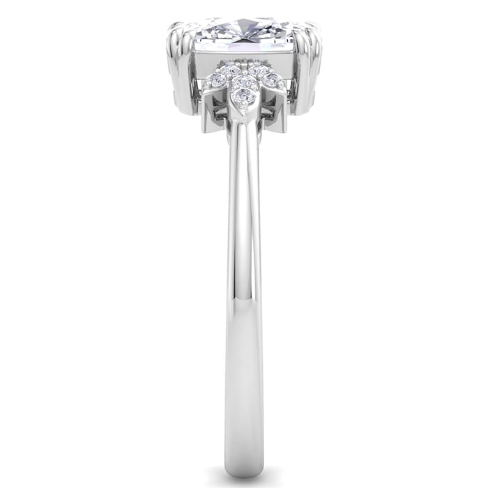 2 Carat Cushion Cut Diamond Engagement Ring In 14K White Gold
