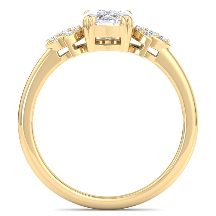 2 Carat Cushion Cut Diamond Engagement Ring In 14K Yellow Gold