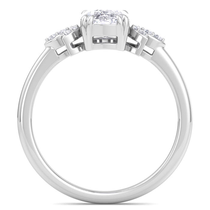 2 Carat Cushion Cut Diamond Engagement Ring In 14K White Gold