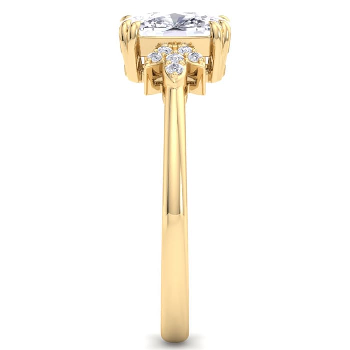 2 Carat Cushion Cut Diamond Engagement Ring In 14K Yellow Gold