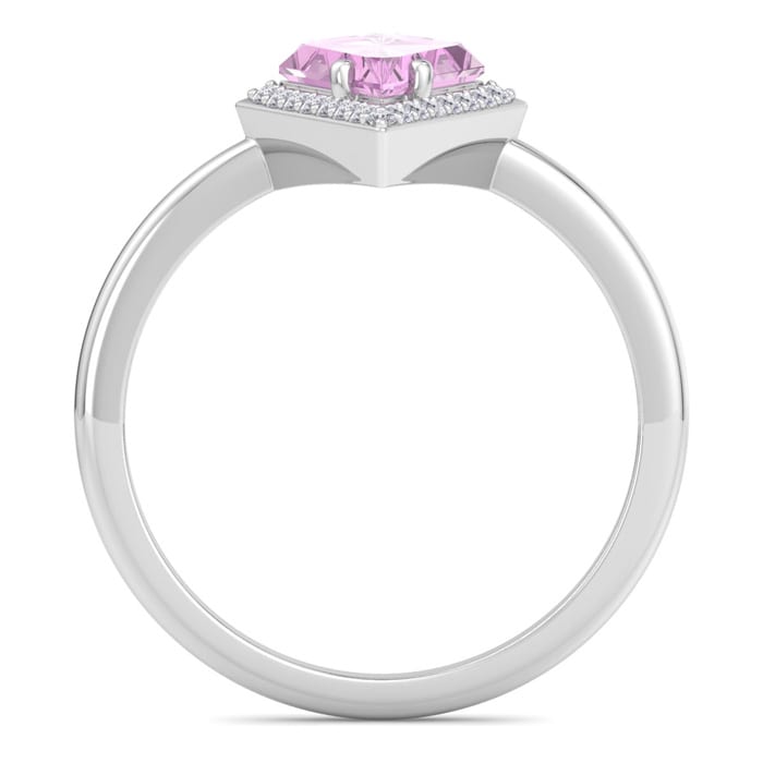 Pink Topaz Ring: 1 3/4 Carat Pink Topaz and Diamond Ring