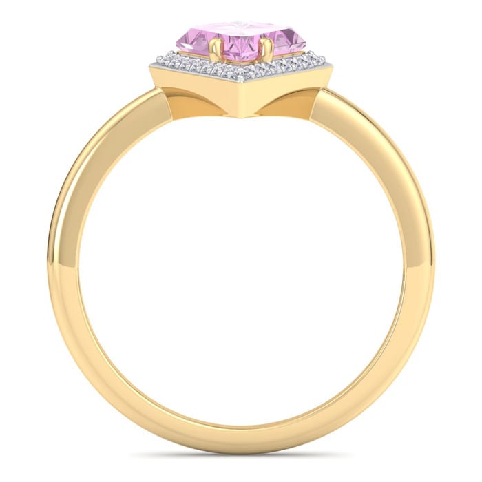 Pink Topaz Ring: 1 3/4 Carat Pink Topaz and Diamond Ring