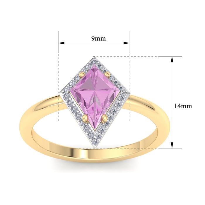 Pink Topaz Ring: 1 3/4 Carat Pink Topaz and Diamond Ring