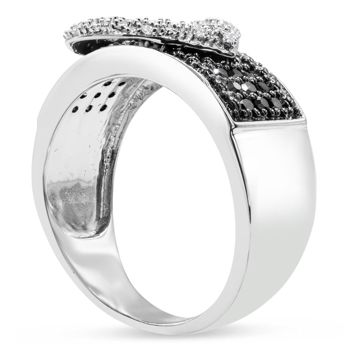 1 4 Carat Black White Diamond Heart Ring in Sterling Silver I2 by SuperJeweler