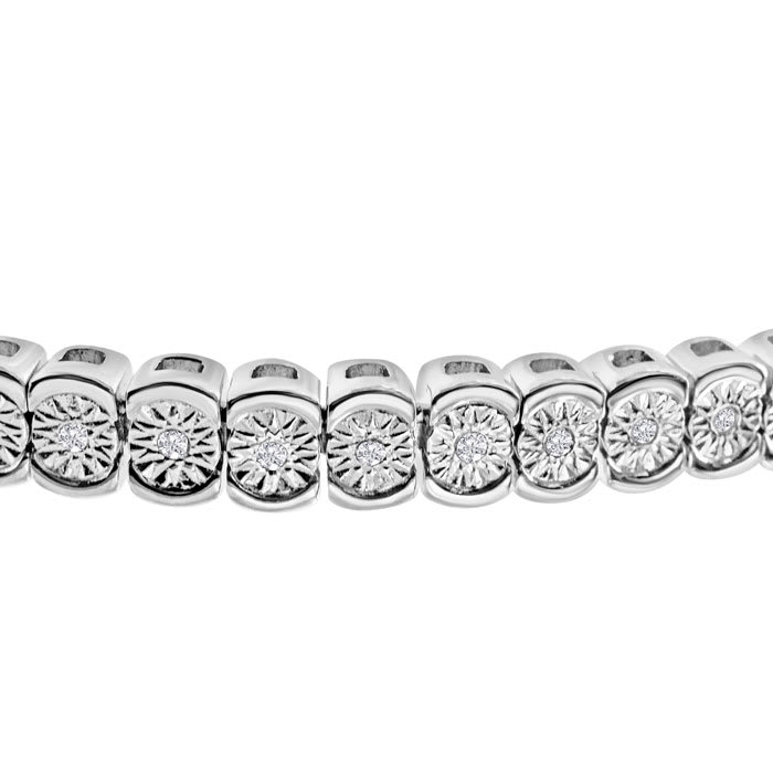 Diamond Bracelet | 1/10 Carat Diamond Bracelet In Sterling
