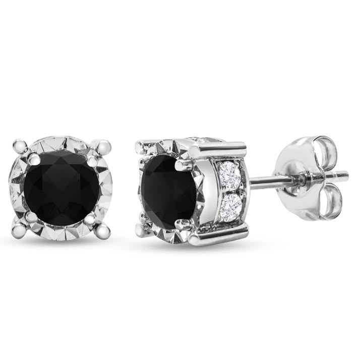 One carat black diamond earrings online