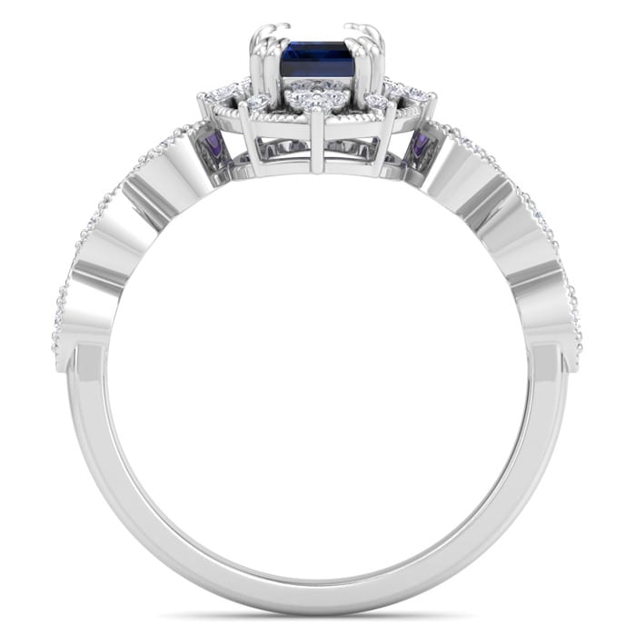 Sapphire Ring: 2 Carat Sapphire and Diamond Ring