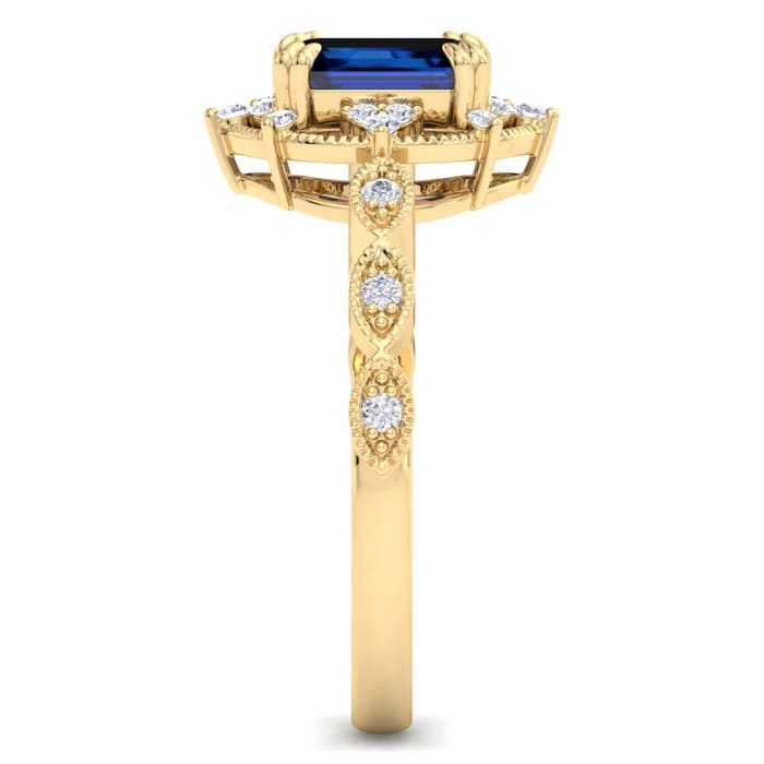 Sapphire Ring: 2 Carat Sapphire and Diamond Ring
