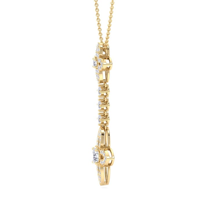 2 Carat Diamond Chandelier Necklace In 14 Karat Yellow Gold, 18 Inches