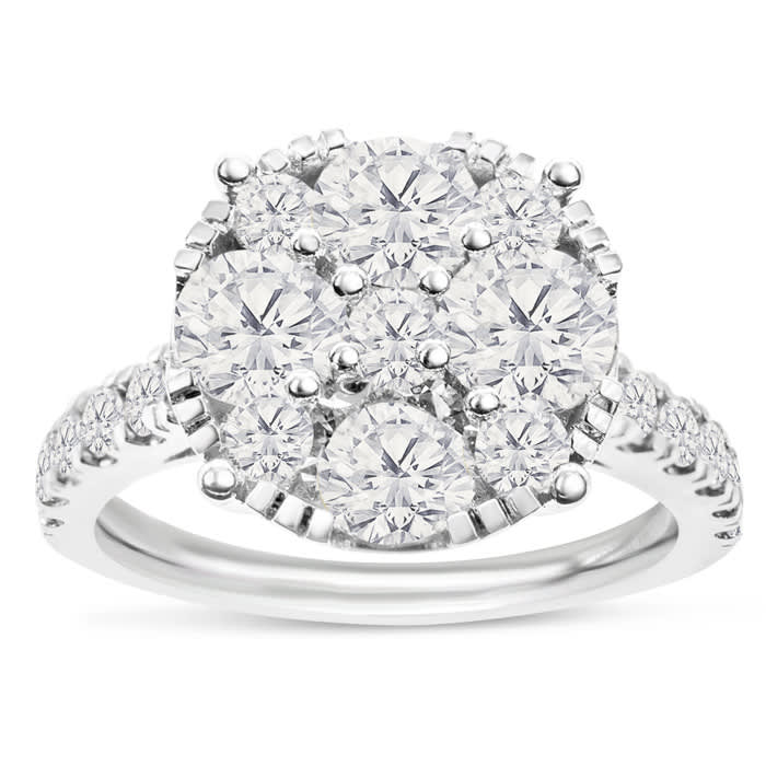2 Carat Lab Grown Diamond Engagement Ring In 14K White Gold