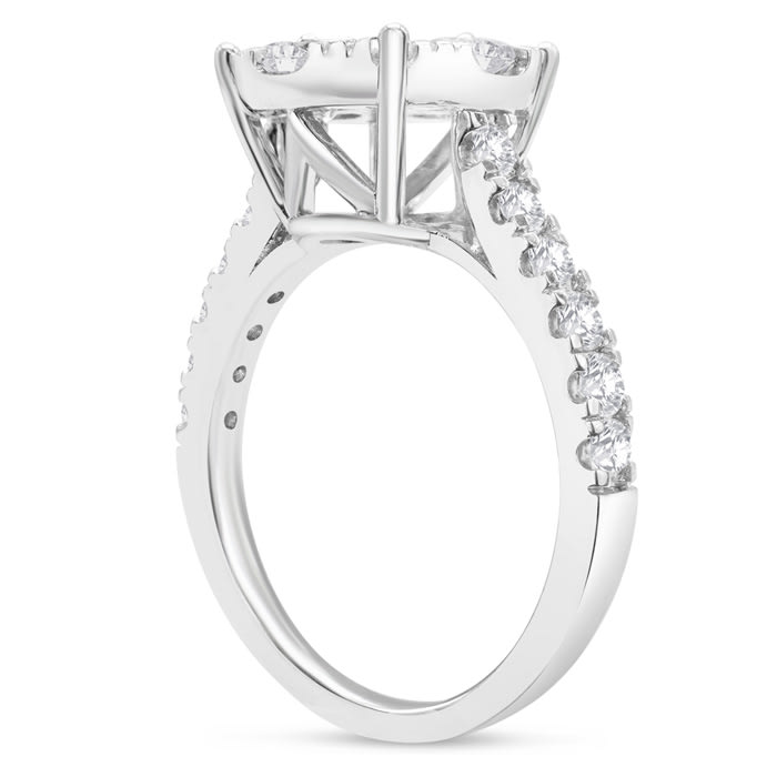 2 Carat Lab Grown Diamond Engagement Ring In 14K White Gold