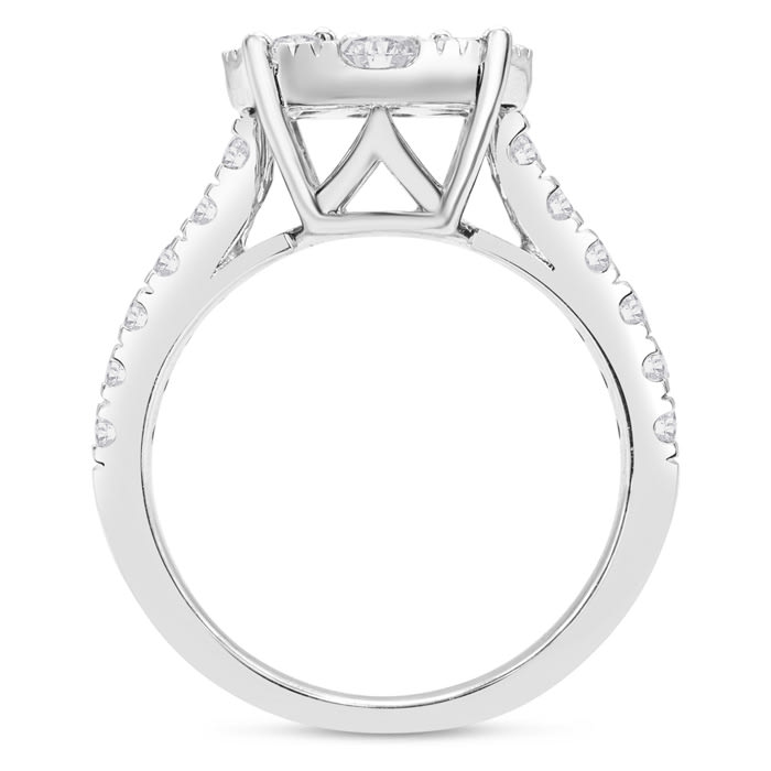 2 Carat Lab Grown Diamond Engagement Ring In 14K White Gold