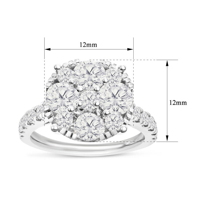 2 Carat Lab Grown Diamond Engagement Ring In 14K White Gold