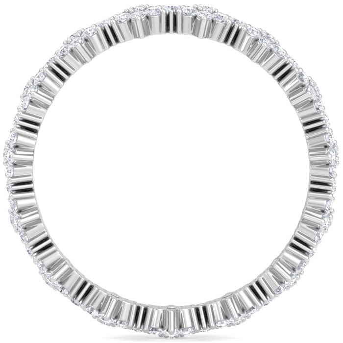 1 Carat Flower Shape Lab Grown Diamond Eternity Ring In 14K White Gold, Ring Size 5