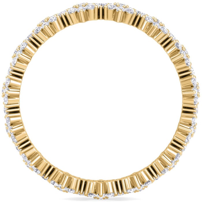 1 Carat Flower Shape Lab Grown Diamond Eternity Ring In 14K Yellow Gold, Ring Size 7