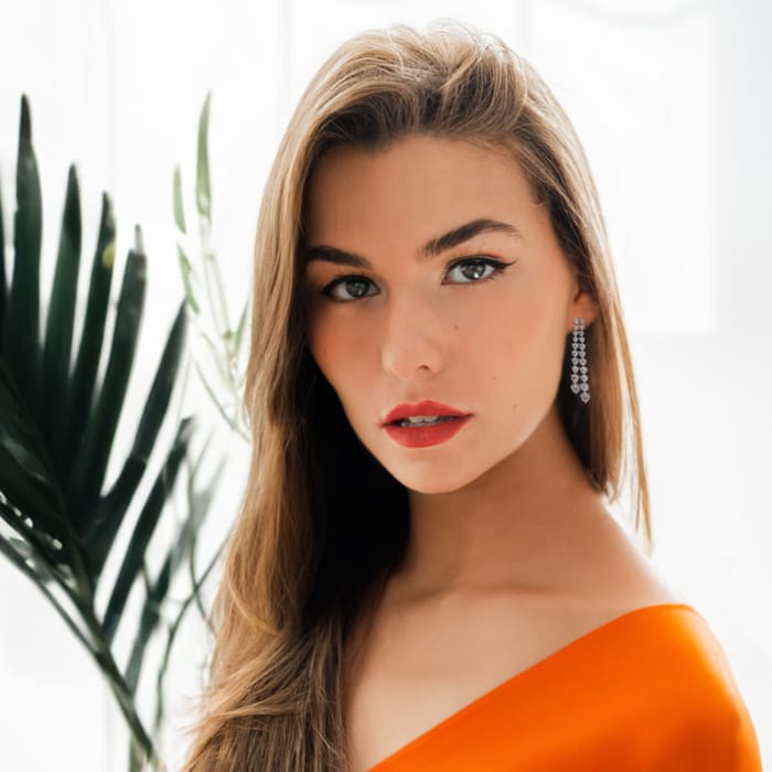 Diamond Drop Earrings: 3 Carat Diamond Drop Earrings In 14K White Gold, 2 Inches