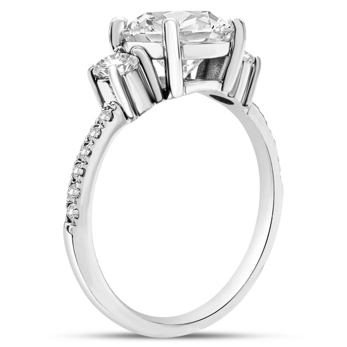 1 1/5 Carat Three Diamond Plus Engagement Ring In 14K White Gold