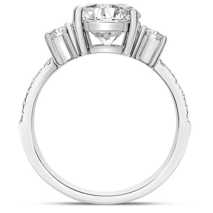 1 1/5 Carat Three Diamond Plus Engagement Ring In 14K White Gold