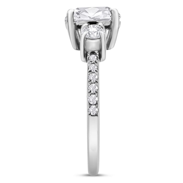 1 1/5 Carat Three Diamond Plus Engagement Ring In 14K White Gold