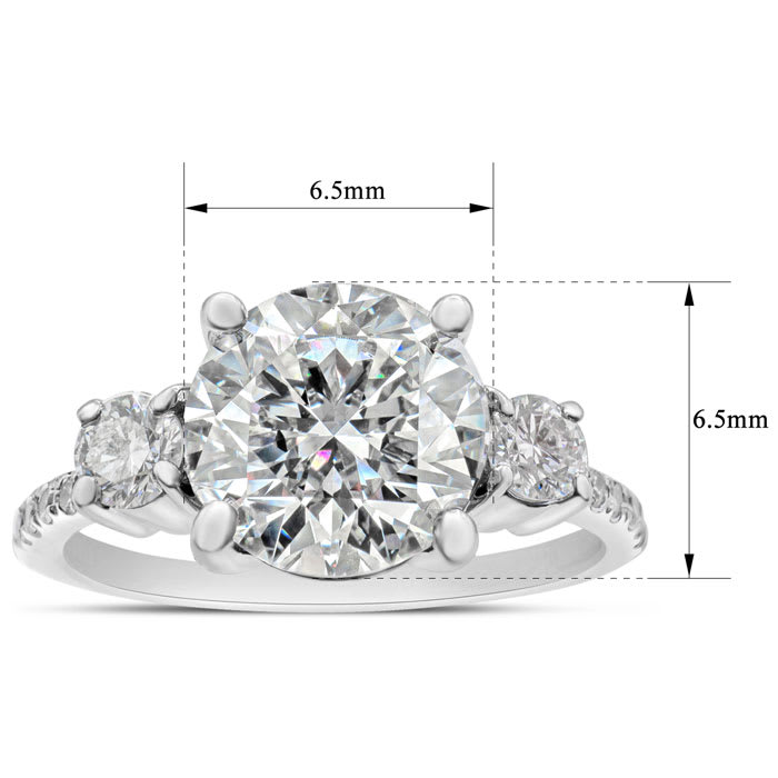 1 1/5 Carat Three Diamond Plus Engagement Ring In 14K White Gold