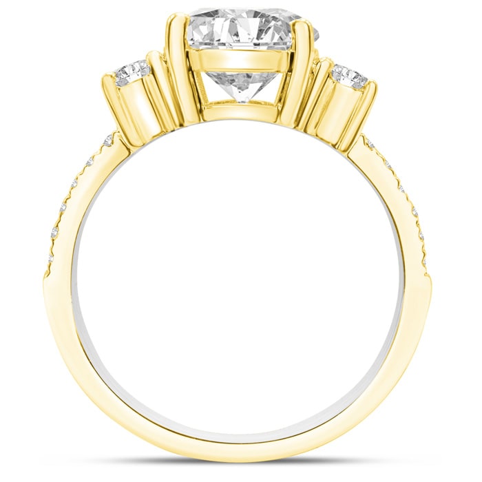 1 1/5 Carat Three Diamond Plus Engagement Ring In 14K Yellow Gold
