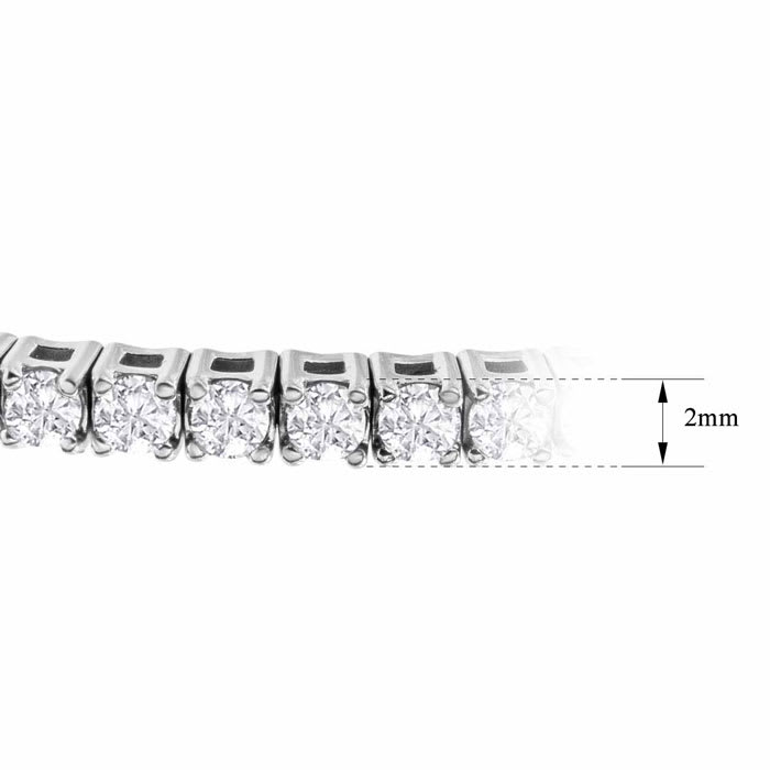 1 1/2 Carat Diamond Flexible Bangle Bracelet In 14K White Gold, 7 Inches